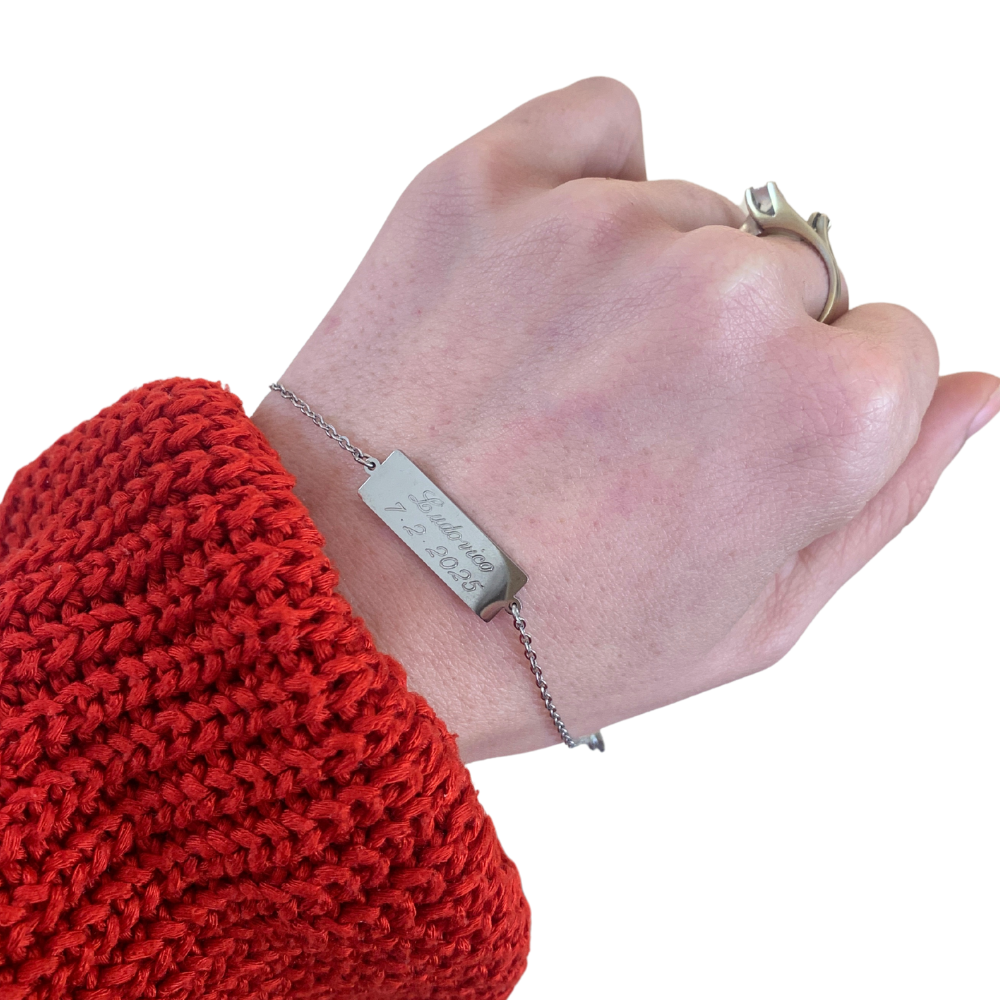 Bracciale Targhetta Personalizzabile in Acciaio Silver - WJ Gioielli