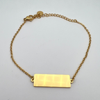 bracciale in acciaio gold con targhetta personalizzabile con incisione