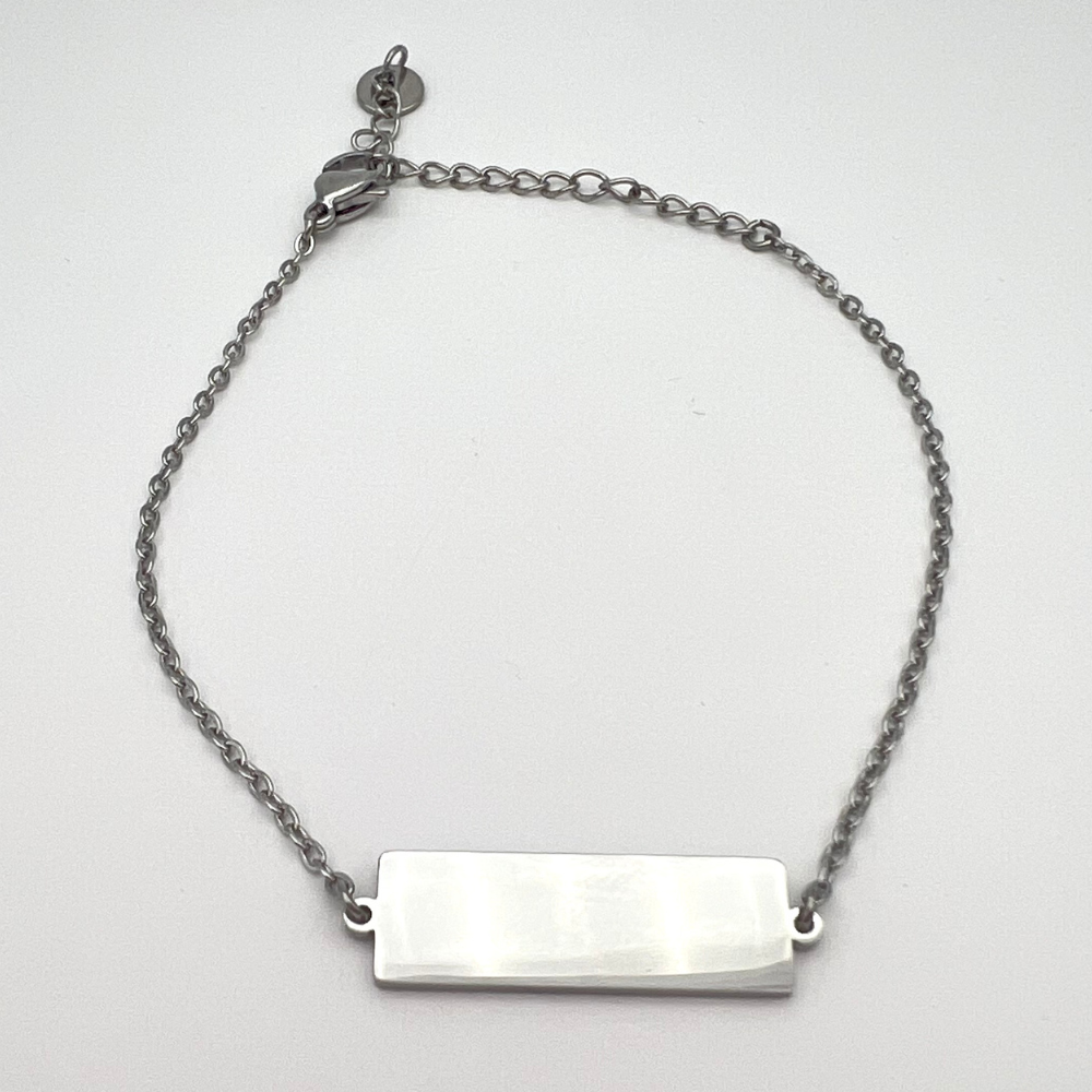 bracciale targhetta inacciaio silver personalizzabile
