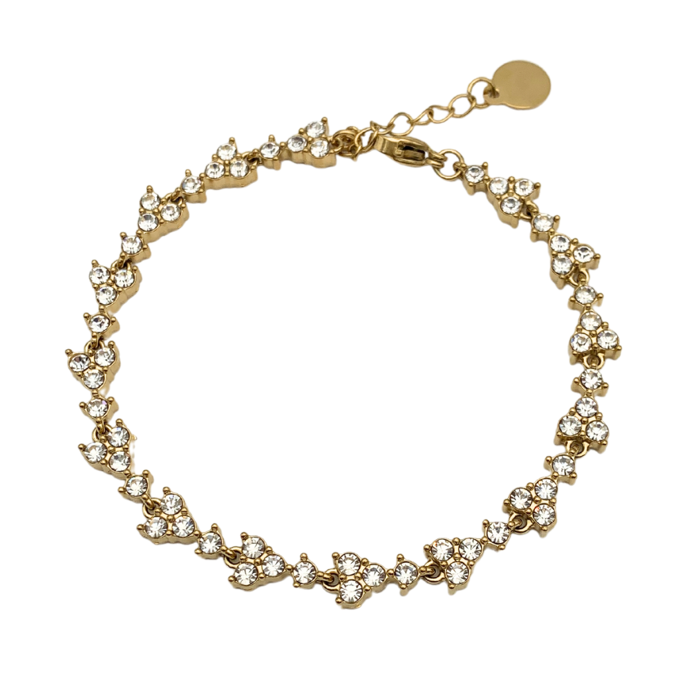 Bracciale Tennis Glimmering Big in Acciaio Gold - WJ Gioielli
