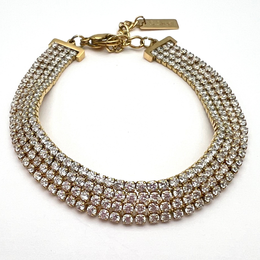 Bracciale Tennis Shine in Acciaio Gold - WJ Gioielli