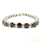 bracciale tennis con zirconi tondi neri