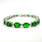 bracciale tennis in argento con zirconi verdi