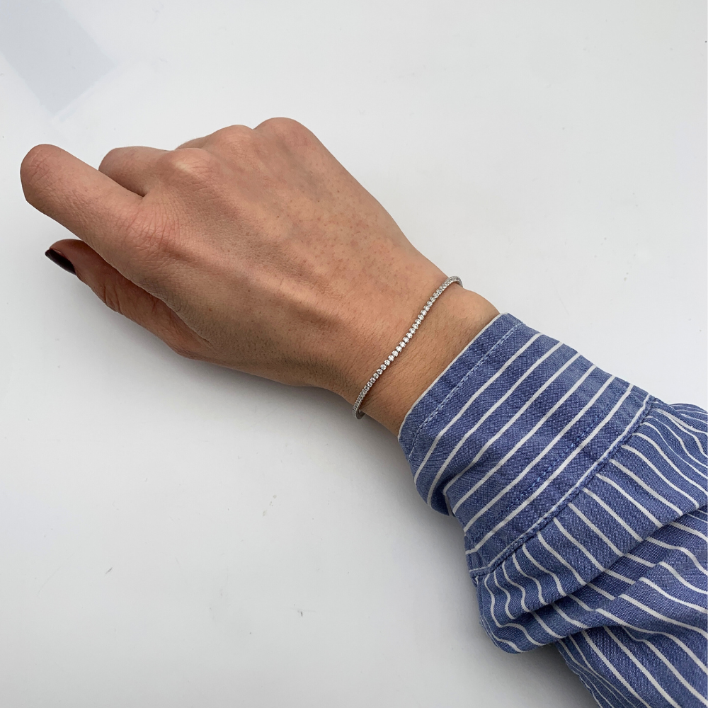 Bracciale Tennis Zirconi Bianchi in Argento Silver - WJ Gioielli