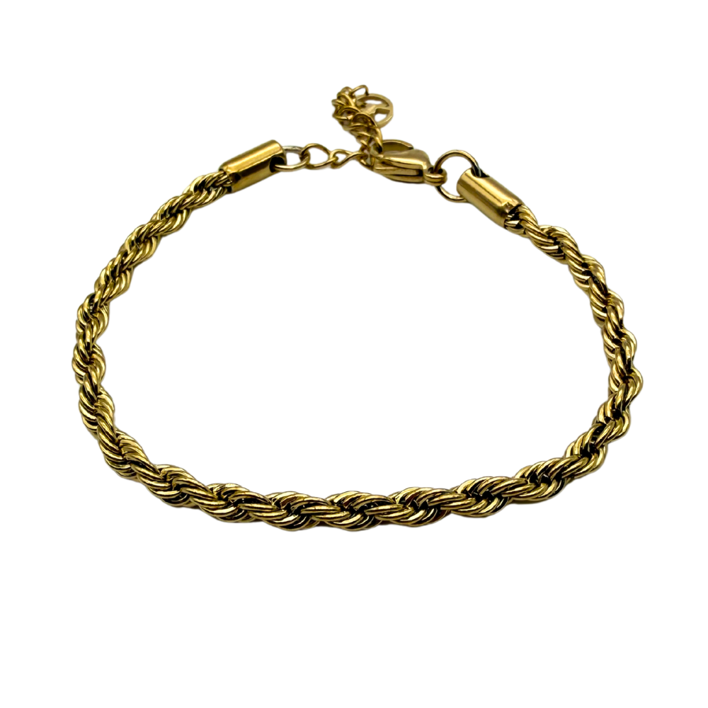 Bracciale Torchon in Acciaio Gold