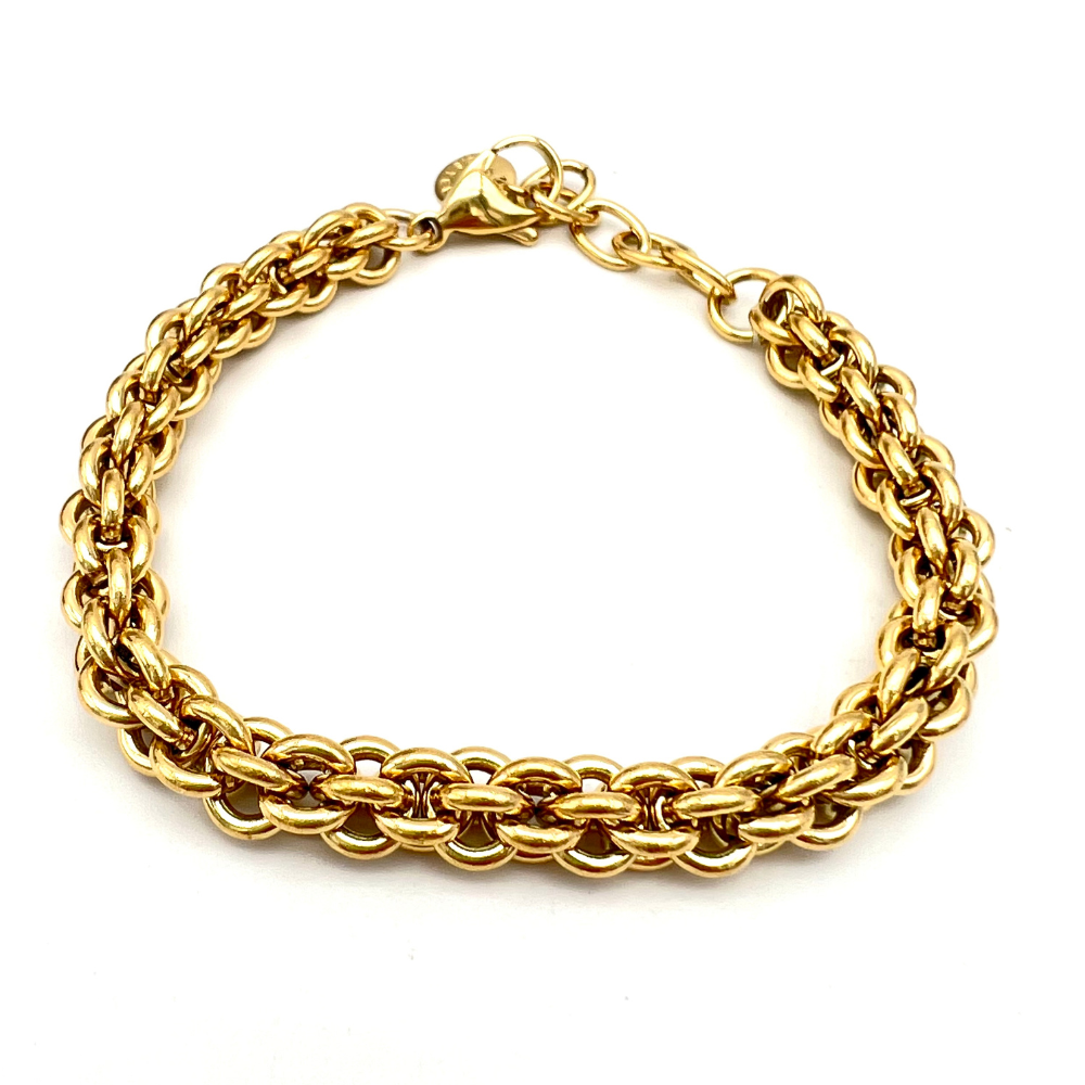 bracciale catena in acciaio grande torchon