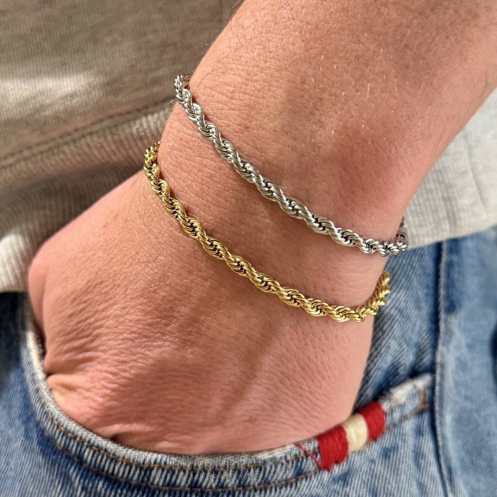 Bracciale Torchon in Acciaio Silver