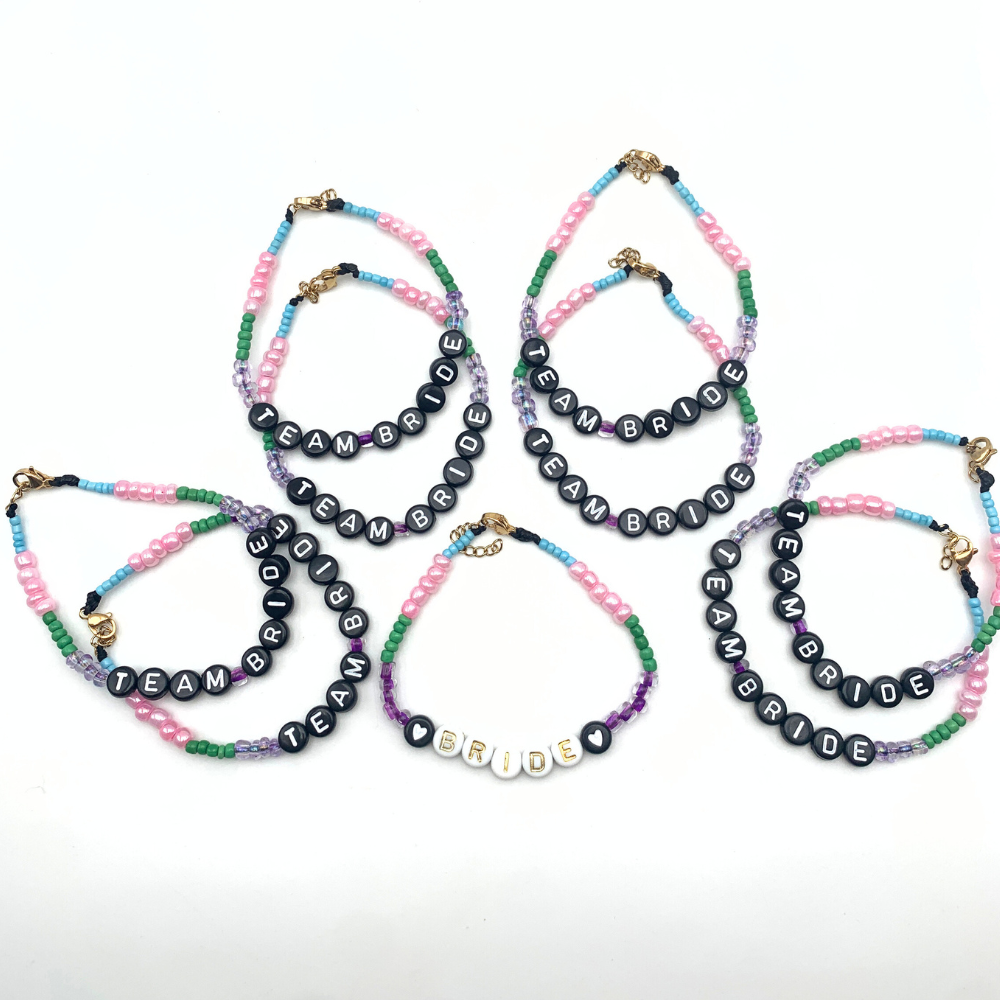 bracciali addio al nubilato con perline colorate