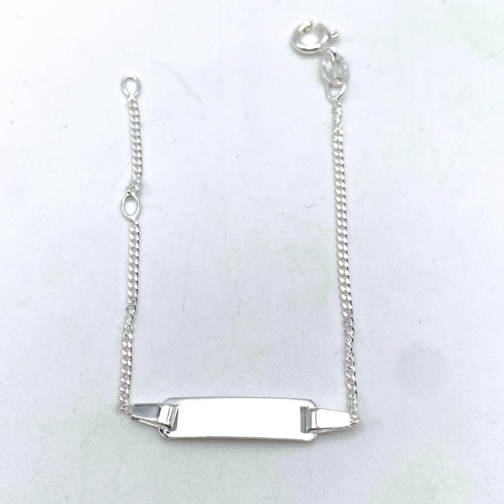 bracciale in argento 925 silver con targhetta personalizzabile con incisione