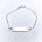 bracciale in argento 925 silver con targhetta personalizzabile con incisione