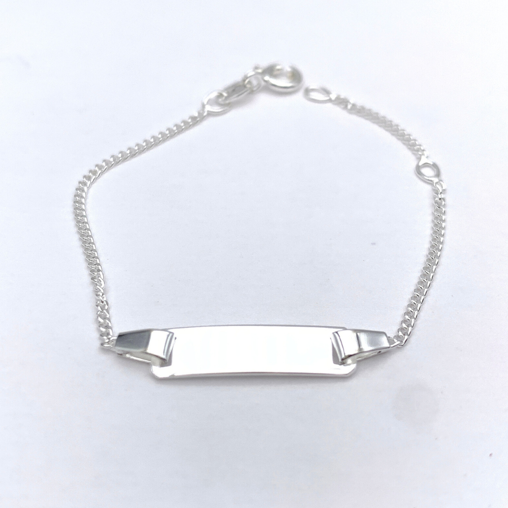 bracciale in argento 925 silver con targhetta personalizzabile con incisione