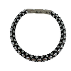 Bracciale Axis in Acciaio Silver e Cordino Nero
