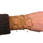Bracciale Catena con Cuori in Acciaio Gold