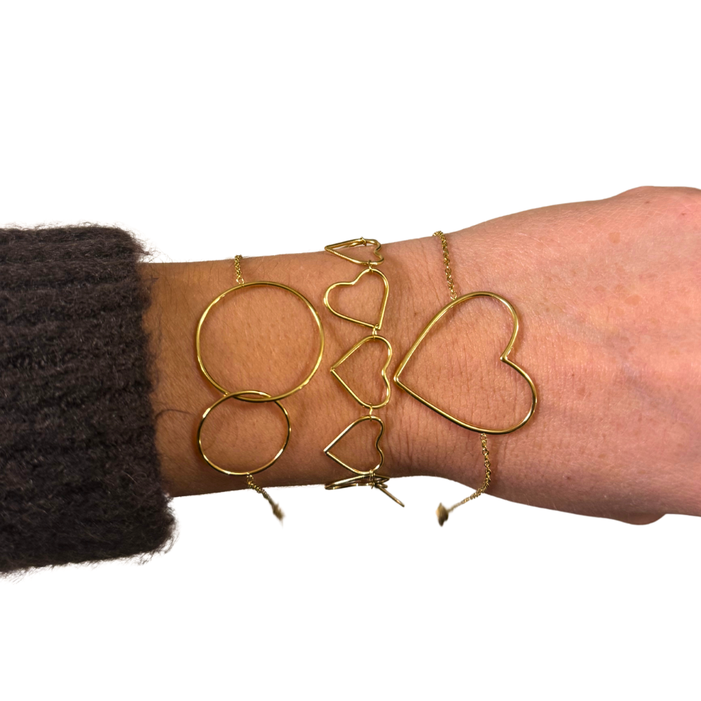 Bracciale Double ring in Acciaio Gold