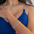 bracciale nodini e pepite indossato