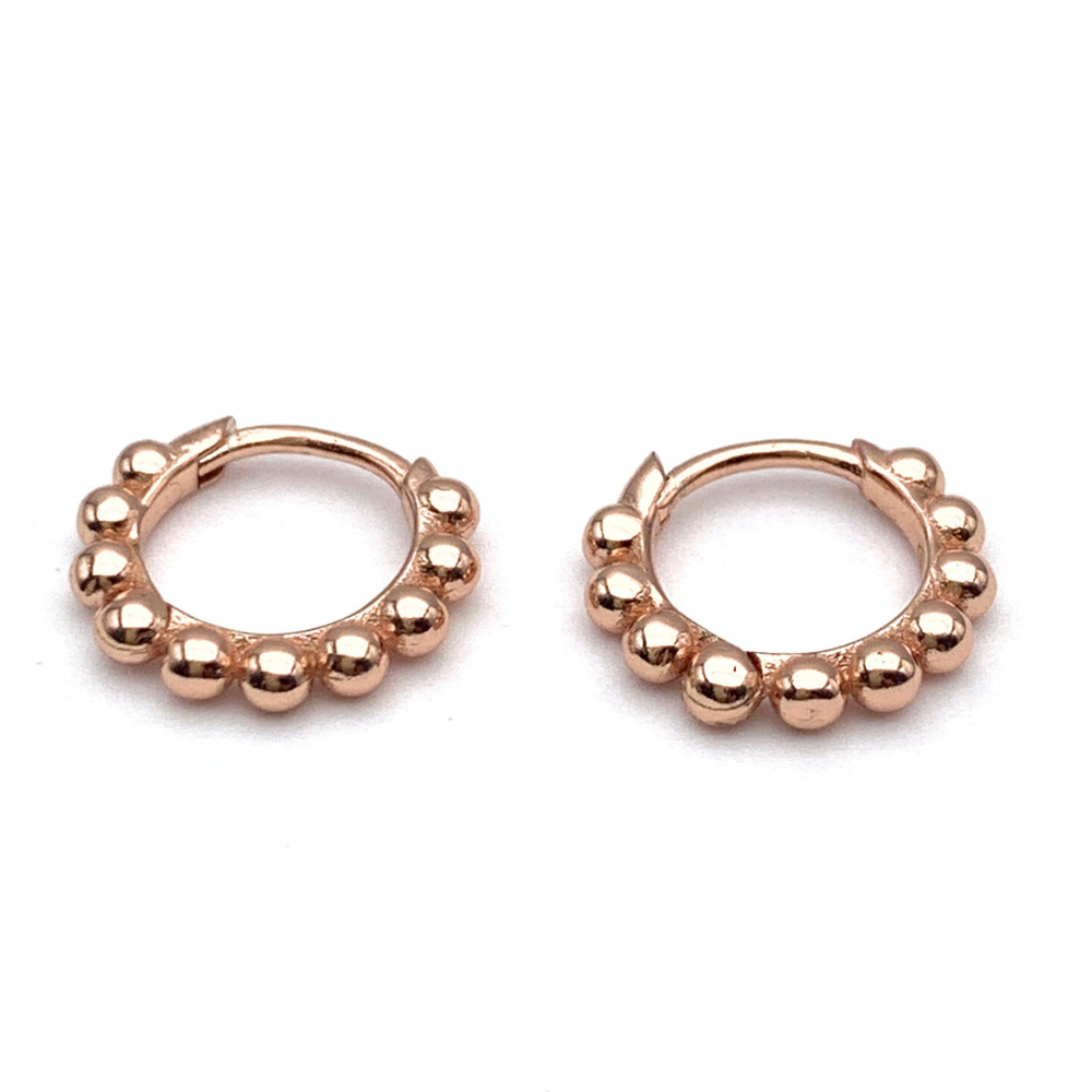 Mono Hoop Bubble Mini in Argento Rosè