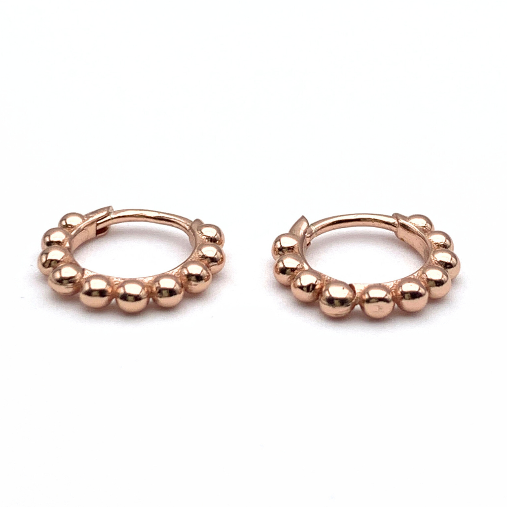Mono Hoop Bubble Mini in Argento Rosè