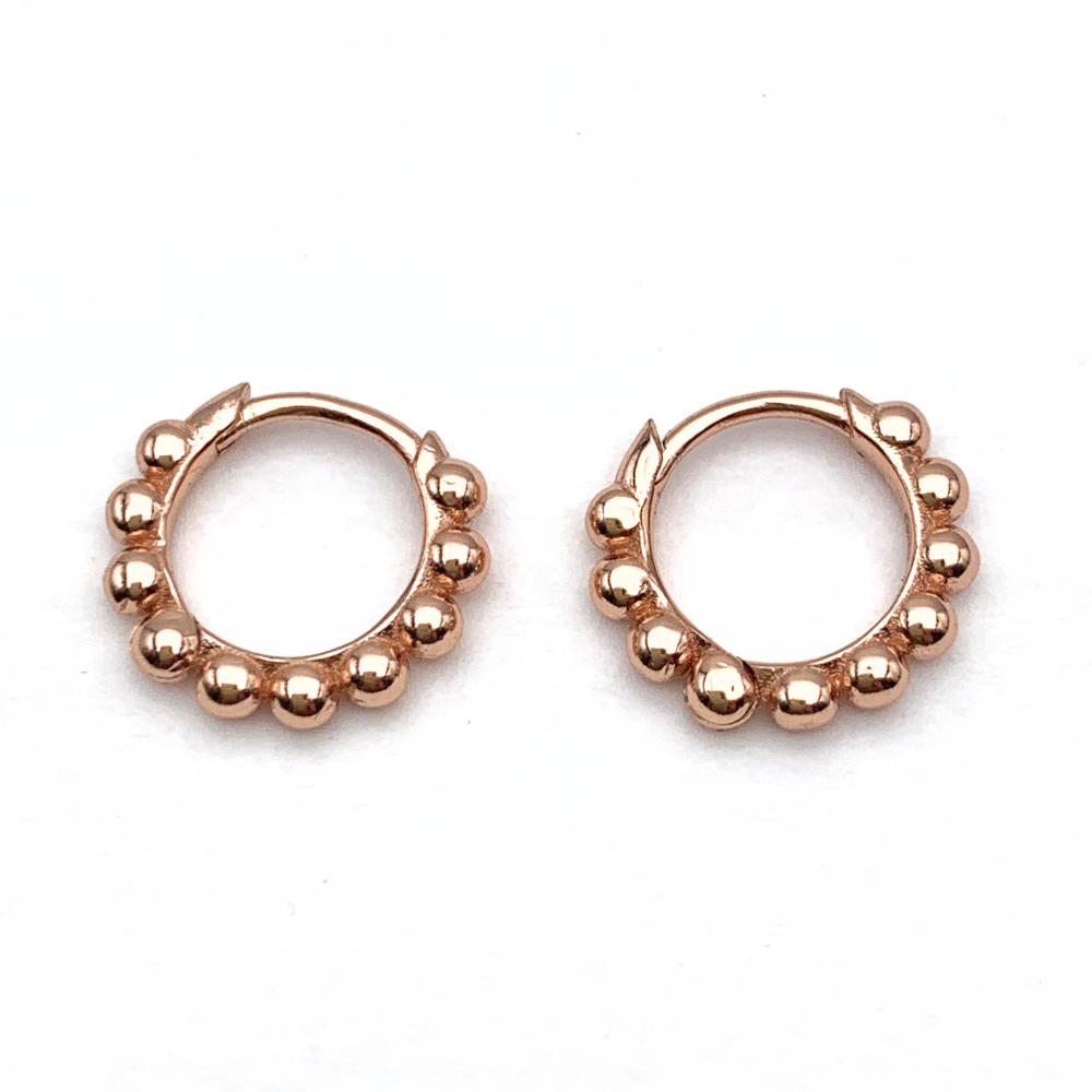Mono Hoop Bubble Mini in Argento Rosè