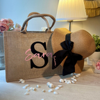 borsa mare e cappello di paglia parsonalizzati