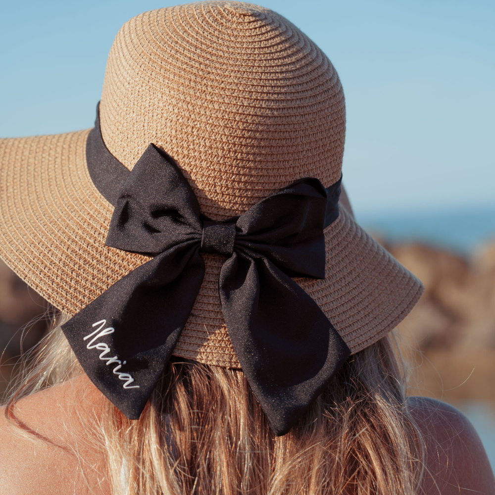 Cappello di Paglia con Fiocco Personalizzabile