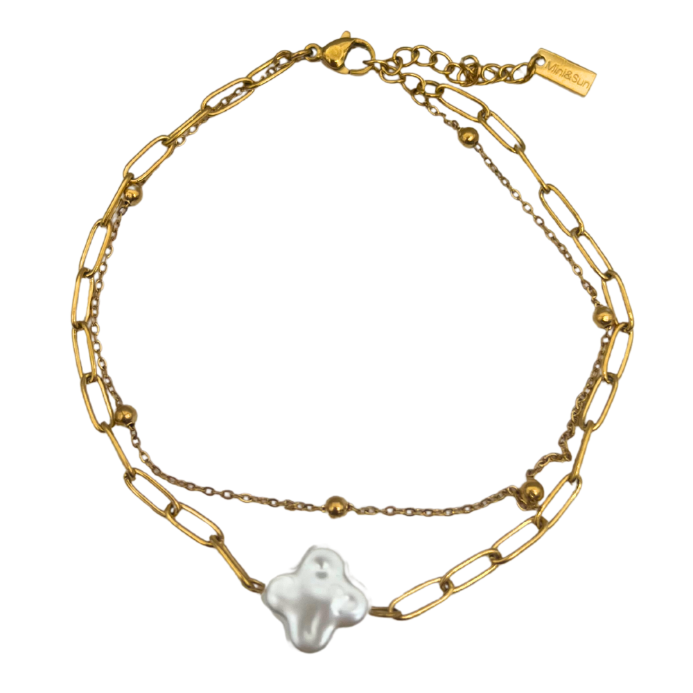 Cavigliera Doppio Filo in Acciaio Gold