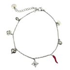 Cavigliera Charms in Acciaio Silver