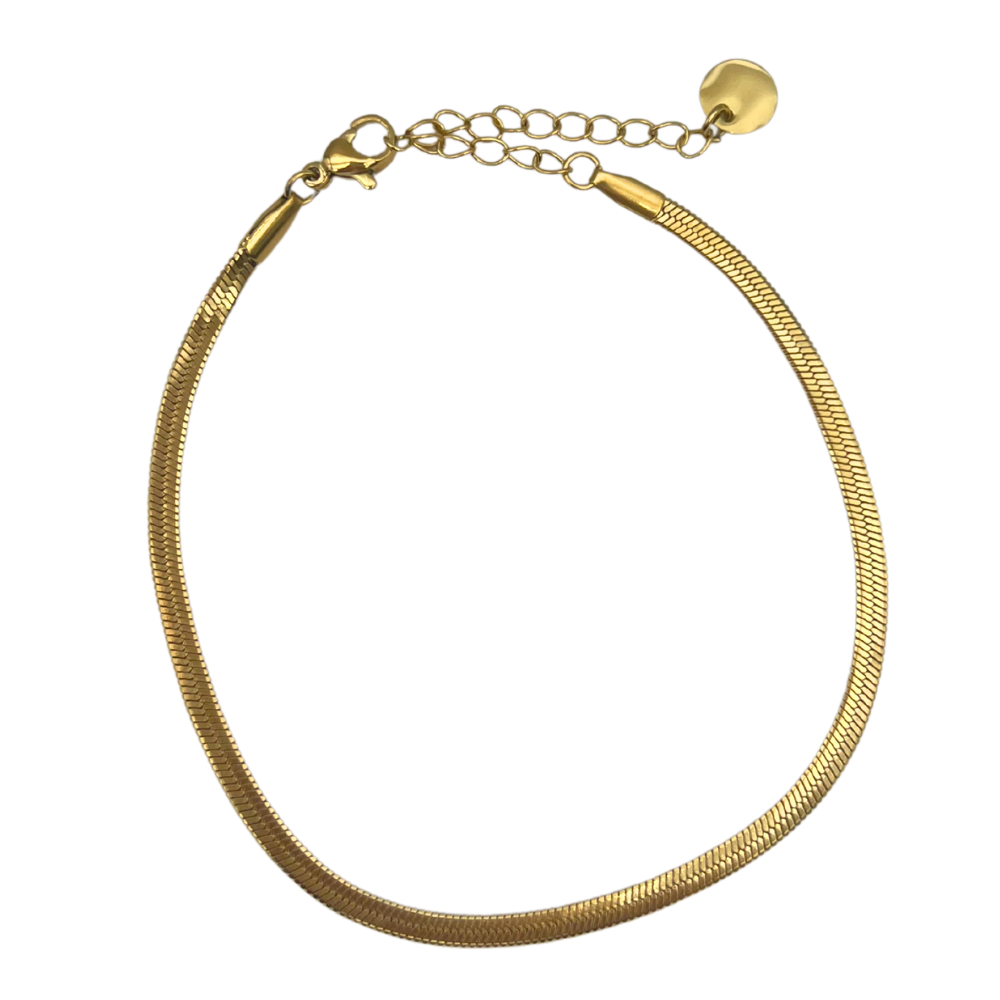 Cavigliera Snake in Acciaio Gold