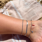 Cavigliera Snake in Acciaio Silver