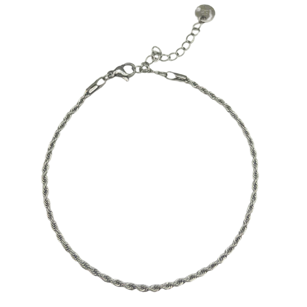 Cavigliera Mini Torchon in Acciaio Silver