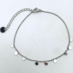 cavigliera in acciaio silver con medagliette pendenti