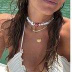 Choker Sassolini Bianchi in Acciaio Gold