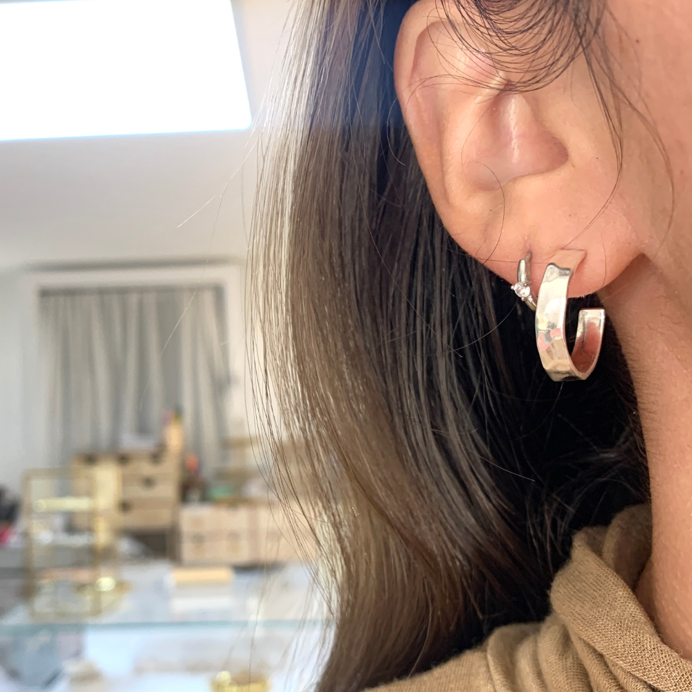 orecchini in argento 925 martellati