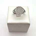 anello in acciaio silver Chevalier con zirconi bianchi