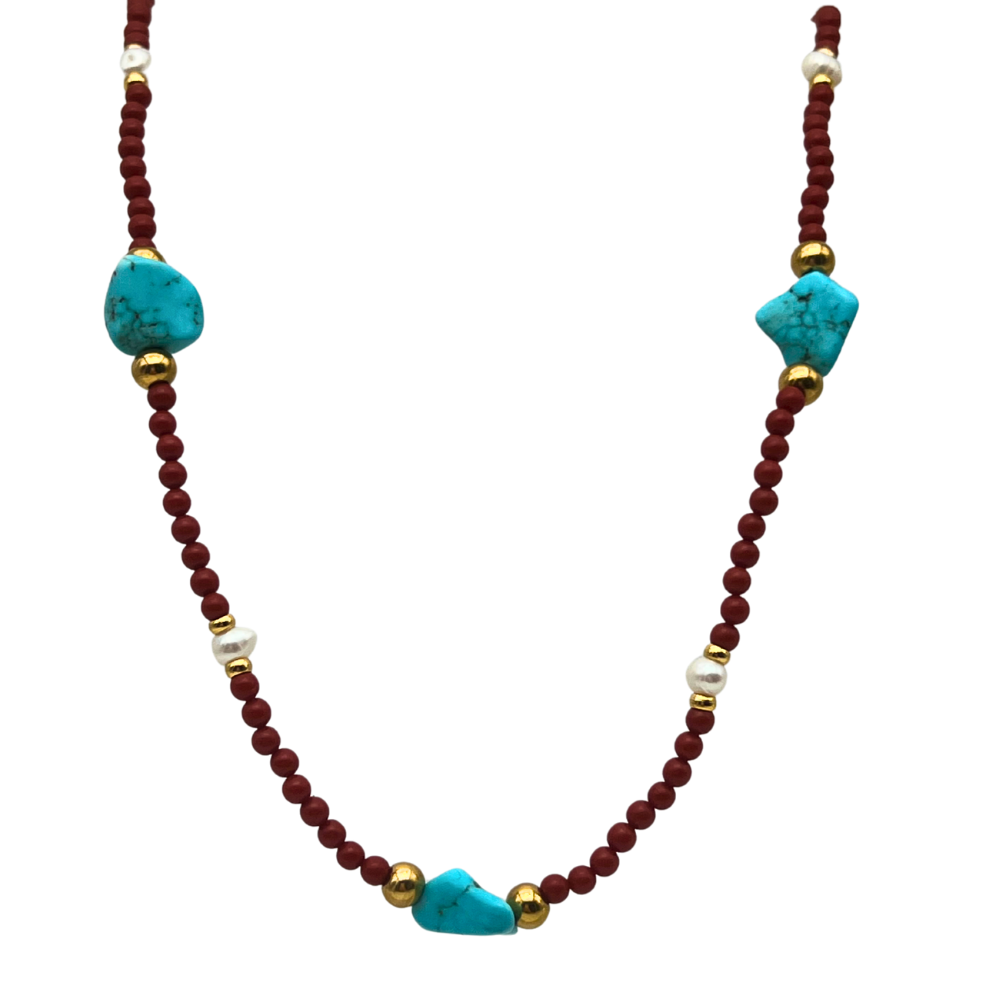 Choker Tramonto Corallino in Acciaio Gold