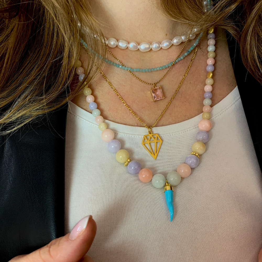 Collana Perle di Fiume in Argento Gold