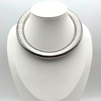 choker in acciaio silver rigido piatto rigato