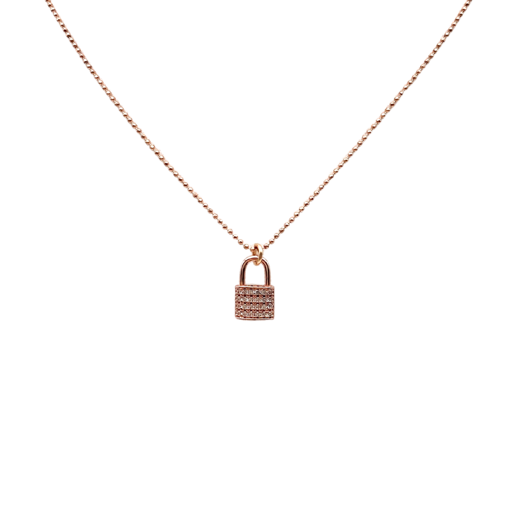 Collana Lucchetto in Argento Rosè