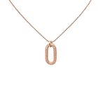 Collana Ovale Pendente in Argento Rosè