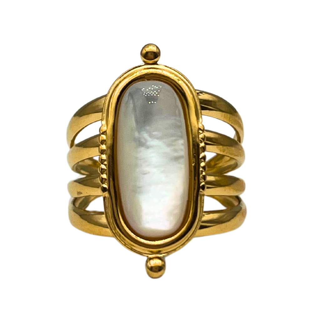 Cleo Ring in Acciaio Gold