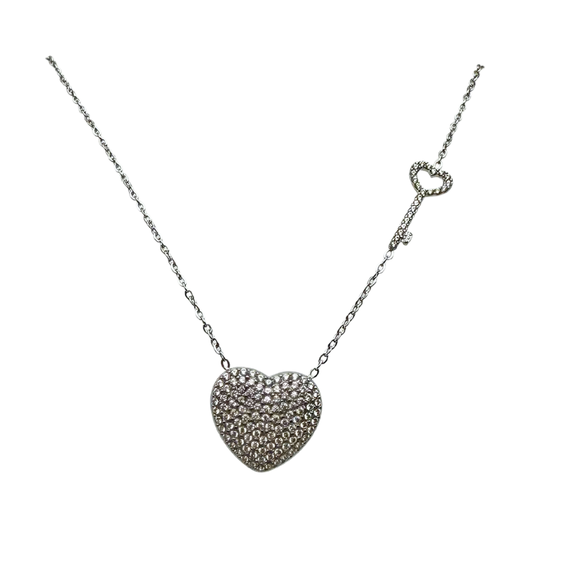 Collana Love con Strass in Acciaio Silver