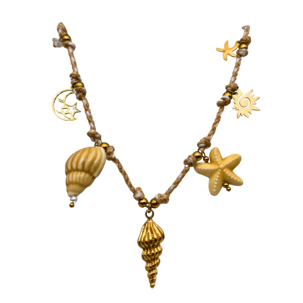 Collana Sea Gypsy Bianca a in Acciaio Gold