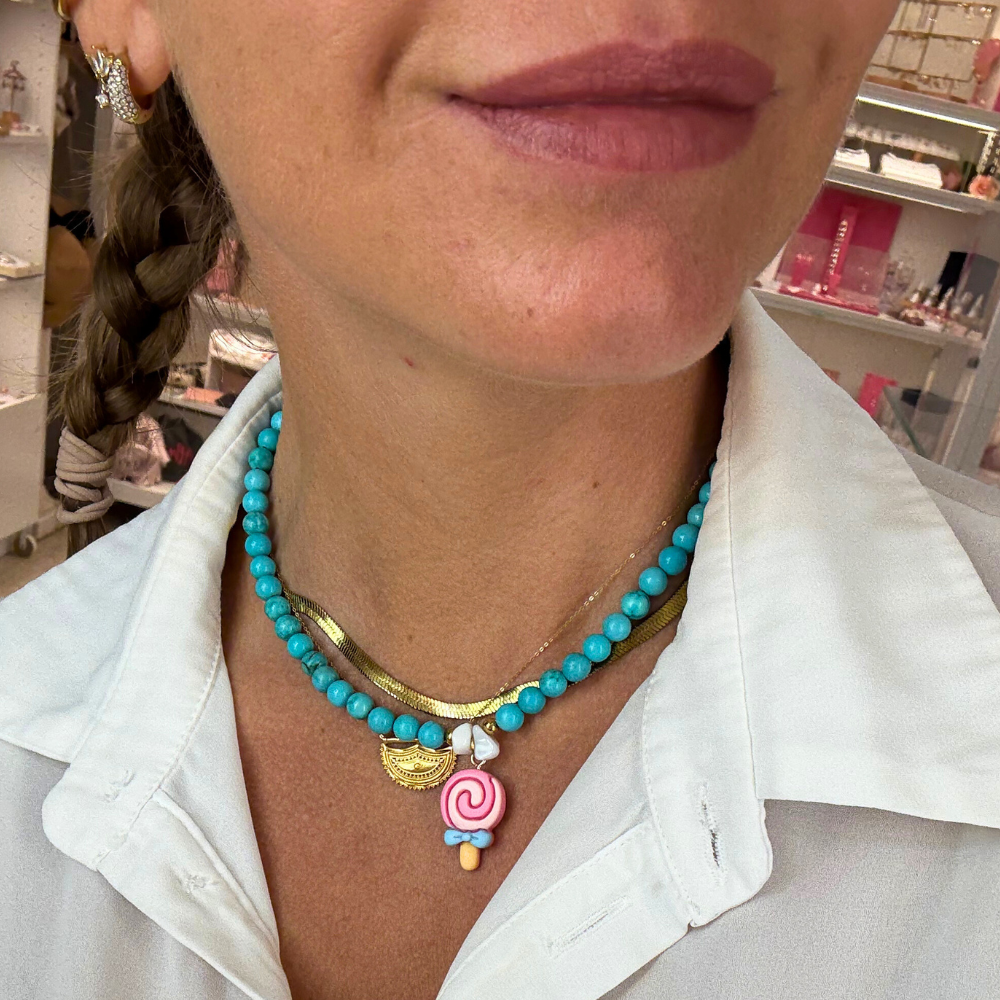 Collana Candy Lecca Lecca in Acciaio Gold
