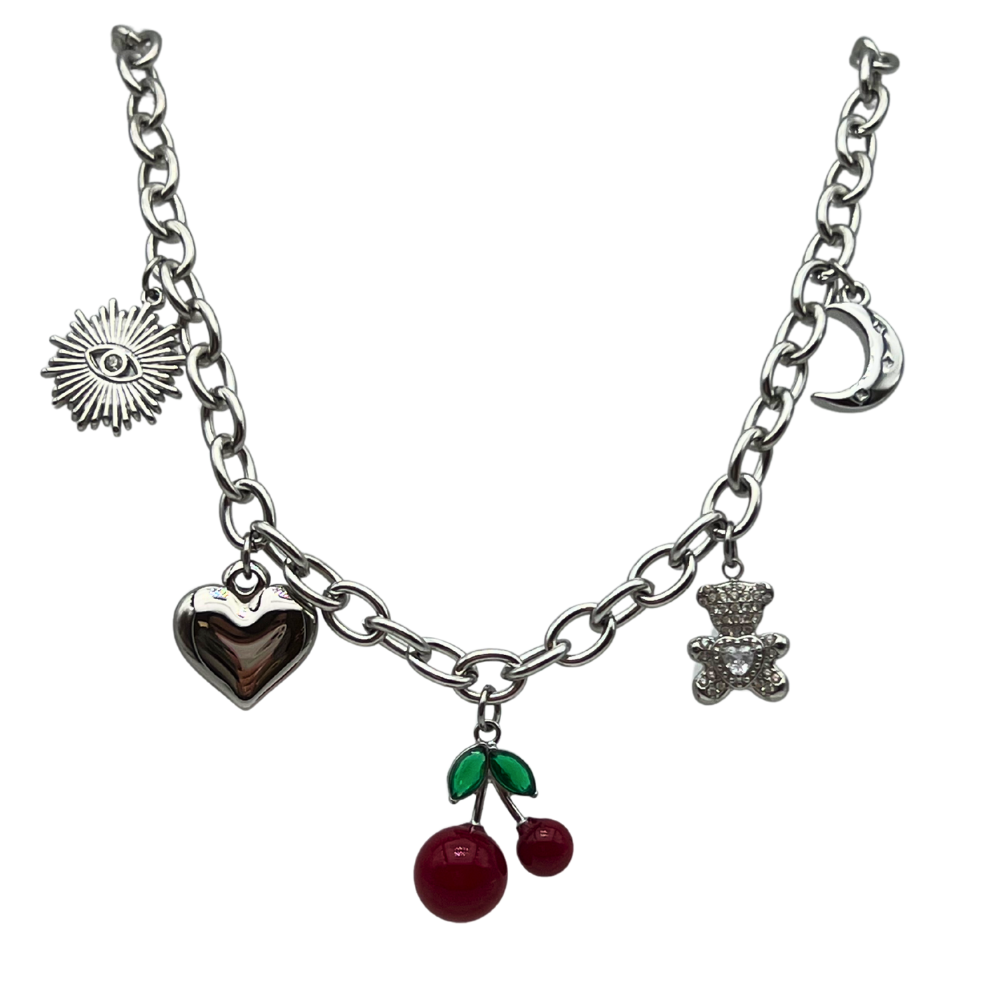 Collana Cherry Boom in Acciaio Silver