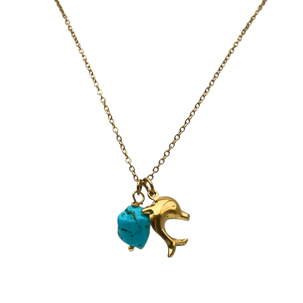Collana Dolphin in Acciaio Gold