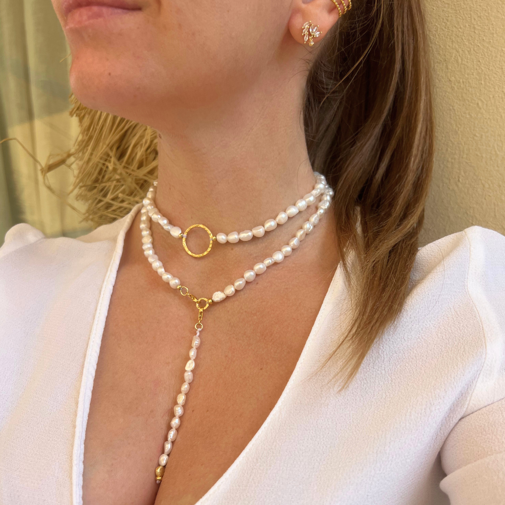 Collana Noblesse Perle di Fiume in Arg925 Gold