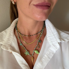 Collana Sea Gypsy Verde a in Acciaio Gold