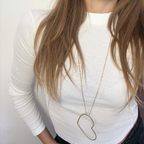 Collana Lunga in Acciaio Gold con Maxi Cuore Aperto