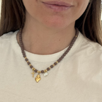 Collana Cuore Sacro in Acciaio Gold