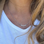 Collana Mezza Luna con Pendente e Zirconi in Argento 925 Silver