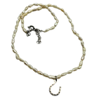 Collana Choker Ferro di Cavallo Micro Perle di Fiume in Acciaio Silver